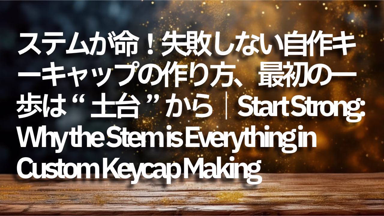 ステムが命！失敗しない自作キーキャップの作り方、最初の一歩は“土台”から｜Start Strong: Why the Stem is Everything in Custom Keycap Making