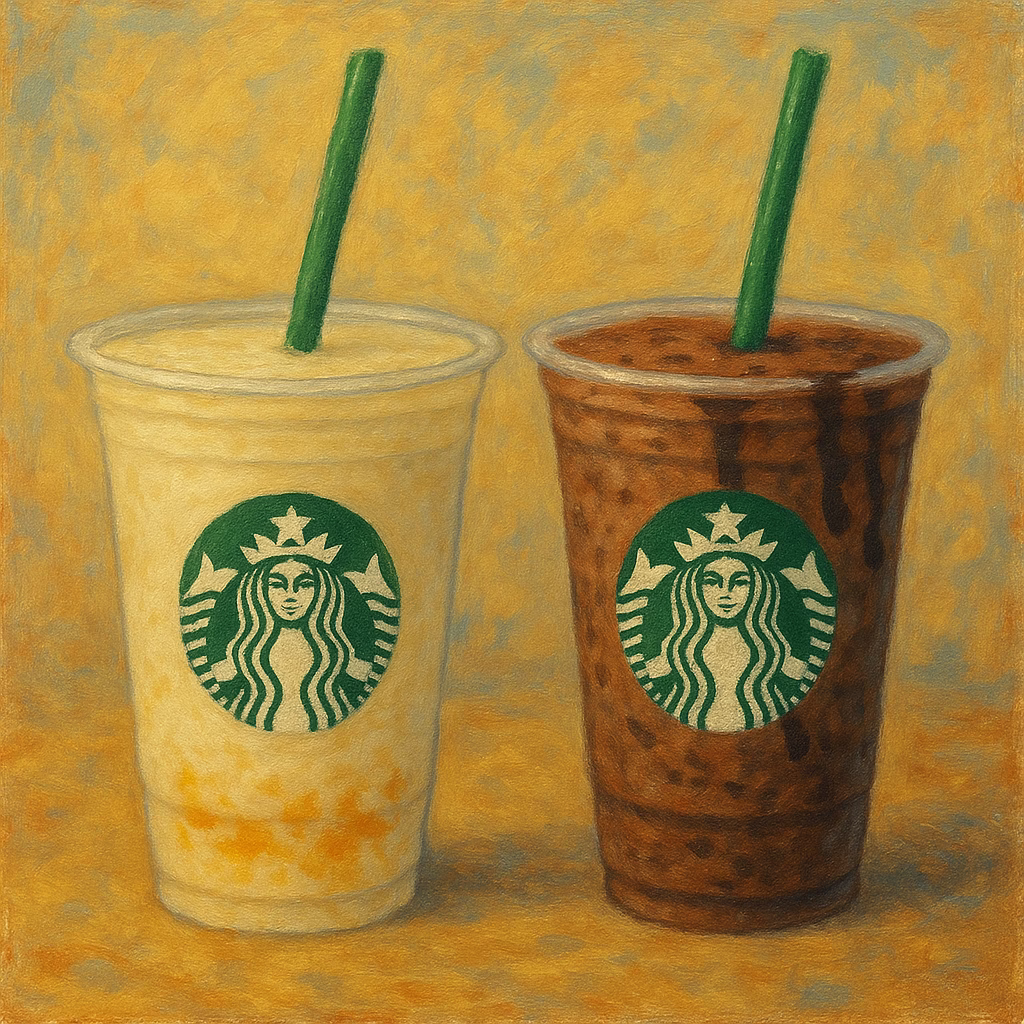 スタバ フラペチーノ二選 バニラクリームチラペチーノ&ダークモカチップフラペチーノのイメージ
