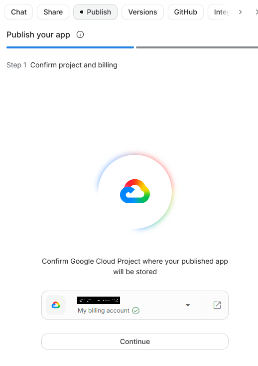 Confirm project and billing